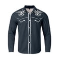 thumbnail image 4 of XDZJLR Men's Shirts Button Down Casual Fashion Western Style Print Loose Long Sleeved T Shirts for Men, 4 of 5