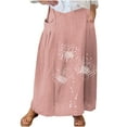 thumbnail image 2 of Taylonsss Clearance Women's Printed Elastic Waistband Pleated Pocket Skirt With Mid Calf Skirt, 2 of 5