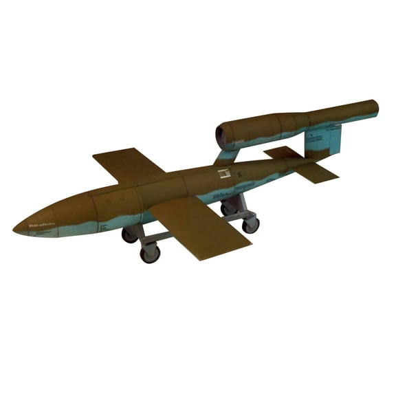 Intricate V1 and V2 Missiles Paper Model Kit DIY Rockets for Enthusiasts Children Hand-made Toy
