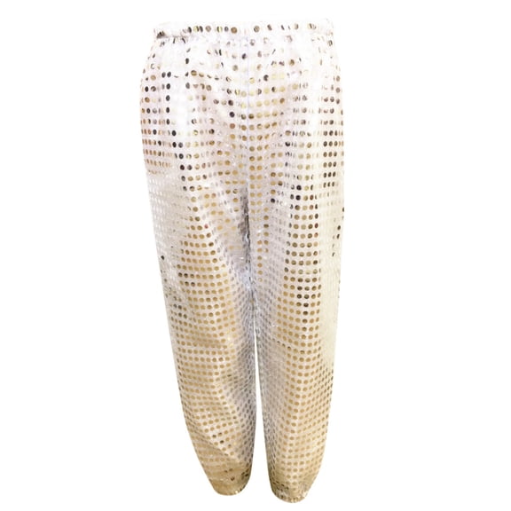 DHFJKG Kids Sparkly Sequins Pants Boys Girls Loose Fit Jazz Hip Hop Street Dance Pants Haren Trousers Dancewear For 3-10 Years