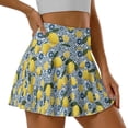 thumbnail image 3 of Xoenoiee Embroidery Lemon Daisy Floral Print Golf Skorts for Women Pleated Lightweight Tennis Skort with Pockets Shorts Mini Running Skirt Plus Size, L, 3 of 6