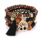 thumbnail image 1 of Pulsera elástica de cuentas de madera multicapa de estilo bohemio, pulsera de joyería, 1 of 1