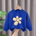 thumbnail image 4 of Ulanda Toddler Baby Girls Flower Print Clothes Set Long Sleeve Top and Pants 2pcs Outfits Fall Clothes (Blue, 5-6 Years), 4 of 5