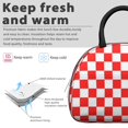thumbnail image 3 of Red and White Checkered Pattern Insulated Lunch Bag,Leakproof Large Capacity Lunch Box for Work,Picnic or Travel,11.4 X 6.7 X 8.3 Inches, 3 of 6