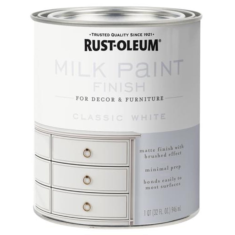 RustOleum 331049 Milk Paint Finish CLASSIC WHITE qt