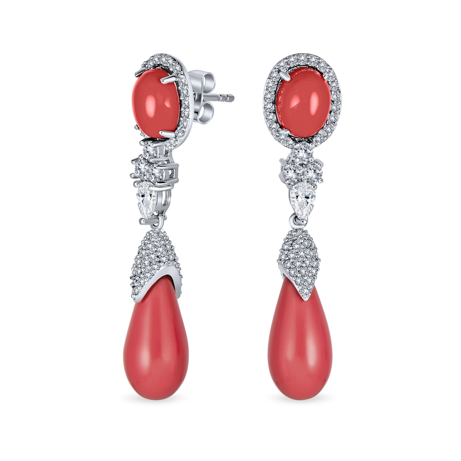 Floral shape Red Coral Earrings Handmade coral Earring not dyed Silver 925 Earring Zircone Earring Mediterranean Coral Earrings