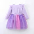 thumbnail image 2 of IBTOM CASTLE Kids Toddler Girls Long Sleeve Fall Dress Rainbow Unicorns Tutu Dress Princess Birthday Christmas Casual Dresses 7-8 Years Purple Unicorn, 2 of 7