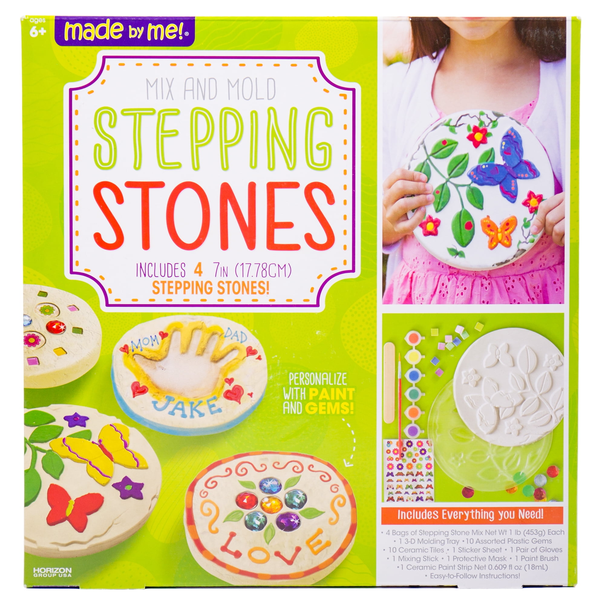 Ages 6+ Plaster Mold Hand Print with paint /& other supplies Kids/' Craft Kit