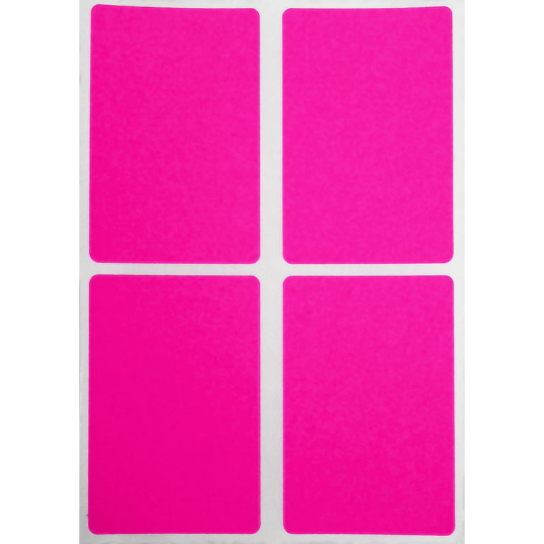 Neon Pink Coding Labels 3x2 - Rectangular Sticker Label 7.5cm x 5cm - 60  Pack by Royal Green 