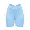 thumbnail image 4 of Baqcunre Shorts For Women V Back Scrunch Butt Shorts Workout Gym Leggings For Comfy Butt Lifting Gym Shorts Women Workout Leggings For Women Yoga Pants Women Blue XS-XL, 4 of 5