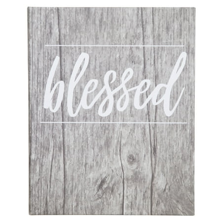 Pinnacle Grey Washed Blessed Wood Plank Photo Album, Holds 208 4"x6" Photos