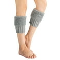thumbnail image 2 of Leg Warmers Knitted Wool Like Boots Woolen Leg Warmers Short Flanges Solid Color Feather Yarn Hosiery, 2 of 6