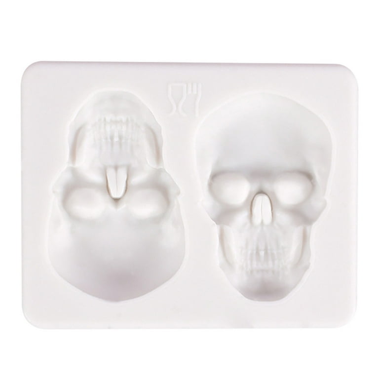 Vikakiooze Halloween Skull Silicone Mold Cake Decoration Liquid Fondant Silicone Mold, Adult Unisex, Size: 7.5, White