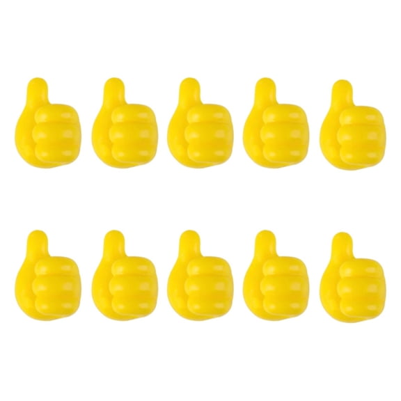 10 Pcs Thumb Cable Holder Clips | Creative Multi-Function -Adhesive Silicone Thumb Cord Organizer Clips for Desktop USB Charging Cable Nightstand Power Cord Cable Wire Home (Yellow)