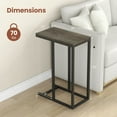 thumbnail image 3 of Costway C-shaped Side Table Industrial Sofa Table with Heavy-duty Metal Frame Gray, 3 of 9