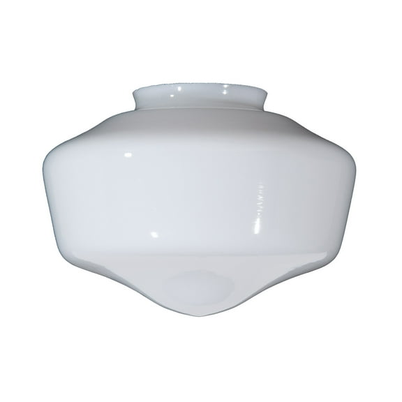 B&P Lamp® 9" Diameter and 4" Fitter OPAL [Milk Glass] Schoolhouse Shade