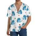 thumbnail image 3 of Xecao offers the Cartoon Poodle Dog for Men's Casual Short-sleeved Shirt, a button-up collared shirt with a pocket, perfect for beach vacations and yacht travel in the X-Large size., 3 of 7