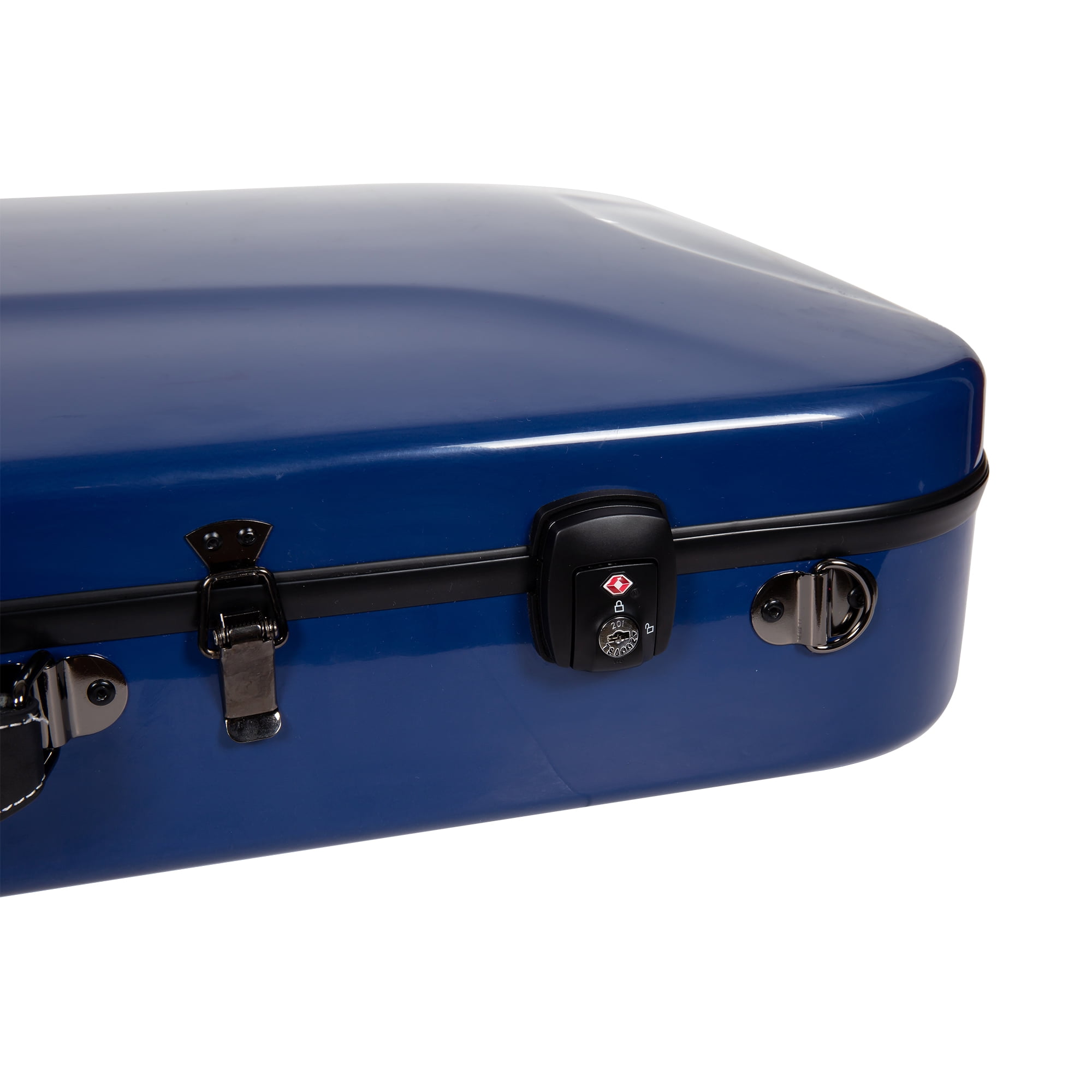 Crossrock Fiberglass Double Case with TSA Lock for Two Concert/Tenor Ukuleles-Navy Blue