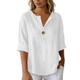 thumbnail image 5 of LWITHSZG Half Sleeve Tops for Women Plus Size Loose Fit Short Sleeve Plain T Shirts Business Casual ​Work Blouses Summer Vacation Outfits S-5XL, 5 of 7