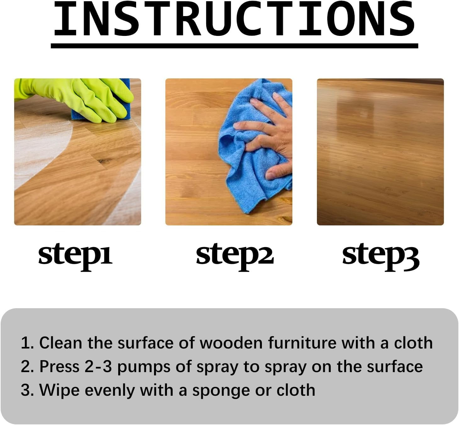 YZEGDCH Clearance under $10 Natural Beeswax Care Spray & Restorer Beeswax Spray Furniture Wood Polish Non-Toxic & Eco-Friendly for Wood Floors Furniture Tables Cabinets,3pcs