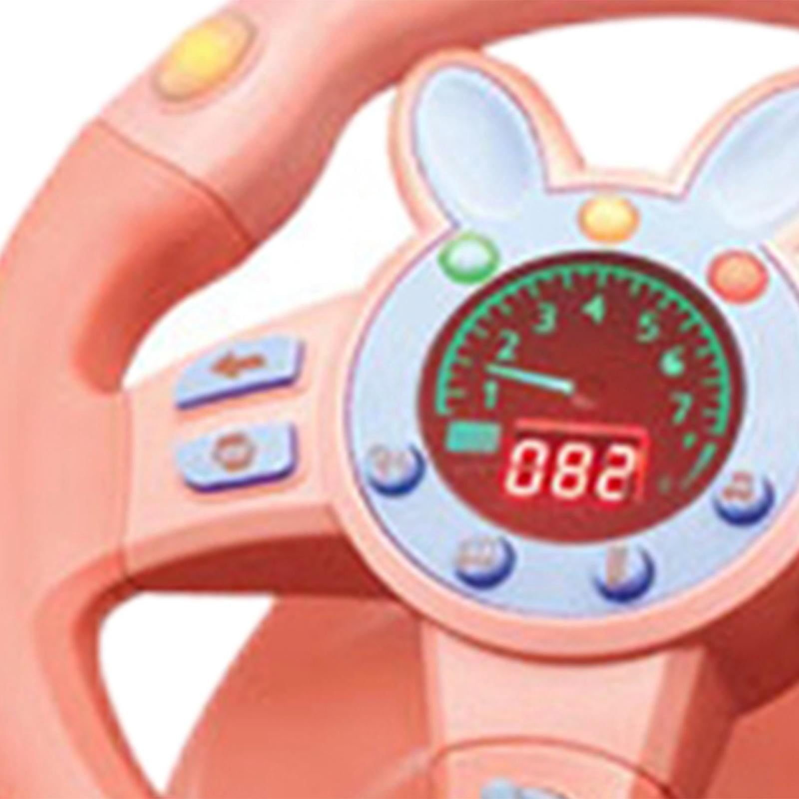 LeeQinersw Steering Wheel Toys, 360 degreeComprehensive Pretend Driving Toy Interactive Driving Pink Round
