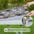 thumbnail image 6 of Gray Christmas Snowman Pattern Square Fitted Tablecloth with Elastic Edge,Square Table Cover,Washable Elastic Table Cover for Home Kitchen Party Decor 34"x34", 6 of 6