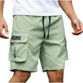 thumbnail image 4 of LOVZFMLL Cargo Shorts for Men, Men's Active Athletic Shorts Basketball Running Gym Workout Short, Men's Summer Shorts with Pockets Green S, 4 of 7