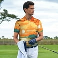 thumbnail image 3 of Vsdgher Tropical Sunset Paradise Polo Shirts for Men, Men's Short Sleeve Stretch Polo Shirt, Shirts for Men-4X-Large, 3 of 6