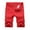 Red, variant on Mens Denim Shorts Summer Slim Casual Solid Shorts Stretch Washed Distressed Jeans Shorts