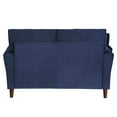 thumbnail image 4 of OakvillePark Copley Velvet Fabric Upholstered Living Room Loveseat, Blue, 4 of 6