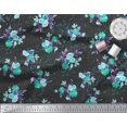thumbnail image 3 of Soimoi Green Moss Georgette Fabric Leaves & Floral Decor Fabric Printed BTY 42 Inch Wide, 3 of 3