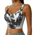 thumbnail image 2 of Goofa Majestic Wolf Landscape Printed Sports Bras for Women, High Impact Running Bra Workout Crop Tank Tops Longline Sports Bra Push up-X-Large, 2 of 9