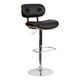 Pemberly Row Tabouret de Bar Contemporain 26" en Métal/vinyle Noir/chrome – image 1 sur 9