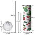 thumbnail image 5 of 20 OZ Slim Tumblers Strawberry Fruit Coffee Travel Mug with Lid and Straw,Stainless Steel Vacuum Insulated Water Bottle Gifts for Fathers Husband, 5 of 7