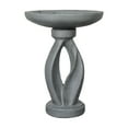 thumbnail image 5 of 21.8 Inch Height Outdoor Bird Bath - Fibre Reinforced Concrete Large Bird Bath Stylish with Curved Pedestal for Garden, Patio, Backyard, Lawn, 5 of 11