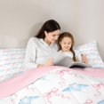 thumbnail image 4 of spefrowx Watercolor Blue Stingray Twin Comforter Sets for Kids, Pink Bow Ribbon Bedding Set, Pink Reversible, 2 Pieces, 1 Comforter and 1 Pillowcase, 4 of 6