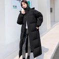 thumbnail image 4 of Chaqueta de mujer Abrigos de invierno Plumón grueso A prueba de viento Cálido Parker Sencillo Sólido Tendencia High Street Con Capucha Chaqueta larga de plumón para mujer, 4 of 4