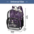 thumbnail image 4 of Large Clear PVC Backpack Heavy Duty See Through Backpack for Adults Work Travel, Butterfly Purple Printed 12L, 4 of 8