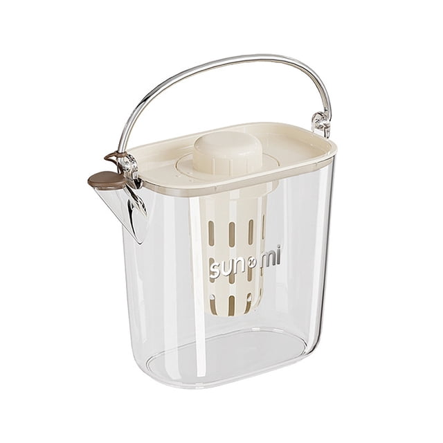 Pisexur Batería de cocina Olla de agua de verano para jugos, estilo olla portátil de gran capacidad, cafetera, crema, viento, olla de plástico para té y frutas para la cocina del hogar