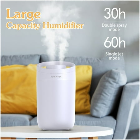 

Byikun Office Double Spray Desktop Humidifier with 3L Large Capacity - USB Powered Ultra-Quiet Operation Easy Cleaning and 12-Hour Auto Power Off for Comfortable Environments