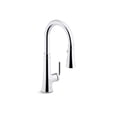 thumbnail image 5 of Kohler 23764-CBL Tone Pull Down Kitchen Faucet, Kitchen Sink Faucets with Pull Down Sprayer, Polished Chrome with Matte Black, 5 of 6
