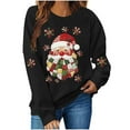 thumbnail image 5 of Christmas Ssweatshirts for Women Santa Claus Shirts Casual Holiday Xmas Long Sleeve Crew Neck Fleece Pullover Tops, 5 of 6