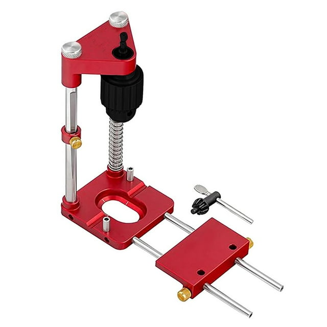 EIMELI Perceuse à Bois en Alliage d'Acier Guide de Perceuse Auto-ligne Réglable Perceuse de Précision Gabarit de Perceuse Mini Banc Presse Machine Charpentier Trou de Perceuse