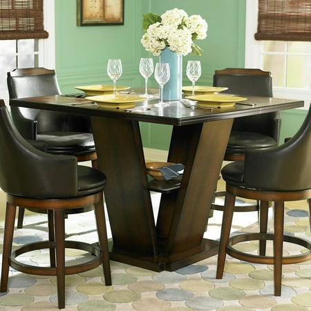 Homelegance Bayshore Square Pedestal Counter Height Table ...