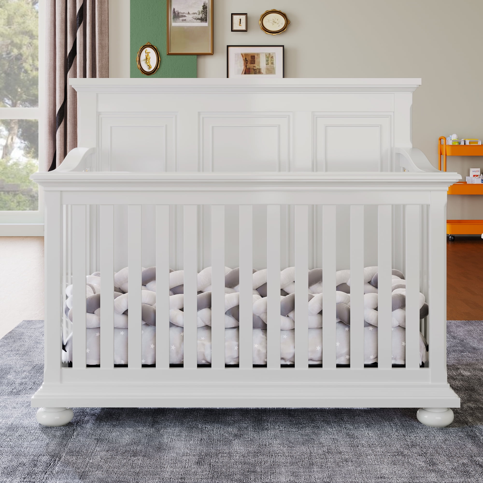 Bellemave 4 In 1 Convertible Baby Cribs 3 Height Setting Non Toxic 
