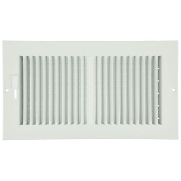 Imperial 12-inch x 6-inch White Sidewall Register, Rectangular, Household Vent Cover 2-Way