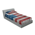 thumbnail image 2 of Ambesonne Retro Fitted Sheet & Pillow Sham Set, Worn Style American Flag, Twinxl, Blue Red Pale Grey, 2 of 2
