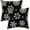 Black White Snowflake, variant on Christmas Pillow Covers 16x16 Inch 2 Pcs, Black White Snowflakes Decorative Throw Pillows for Couch, Xmas Winter Outdoor Decor Pillowcase Linen Cushion Cover for Bed Sofa