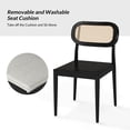 thumbnail image 3 of Tina's Home Farmhouse Dining Chair Set of 4 Rattan Side Chairs Wood Legs Removable Cushion Home Kitchen Restaurant Black, 3 of 8
