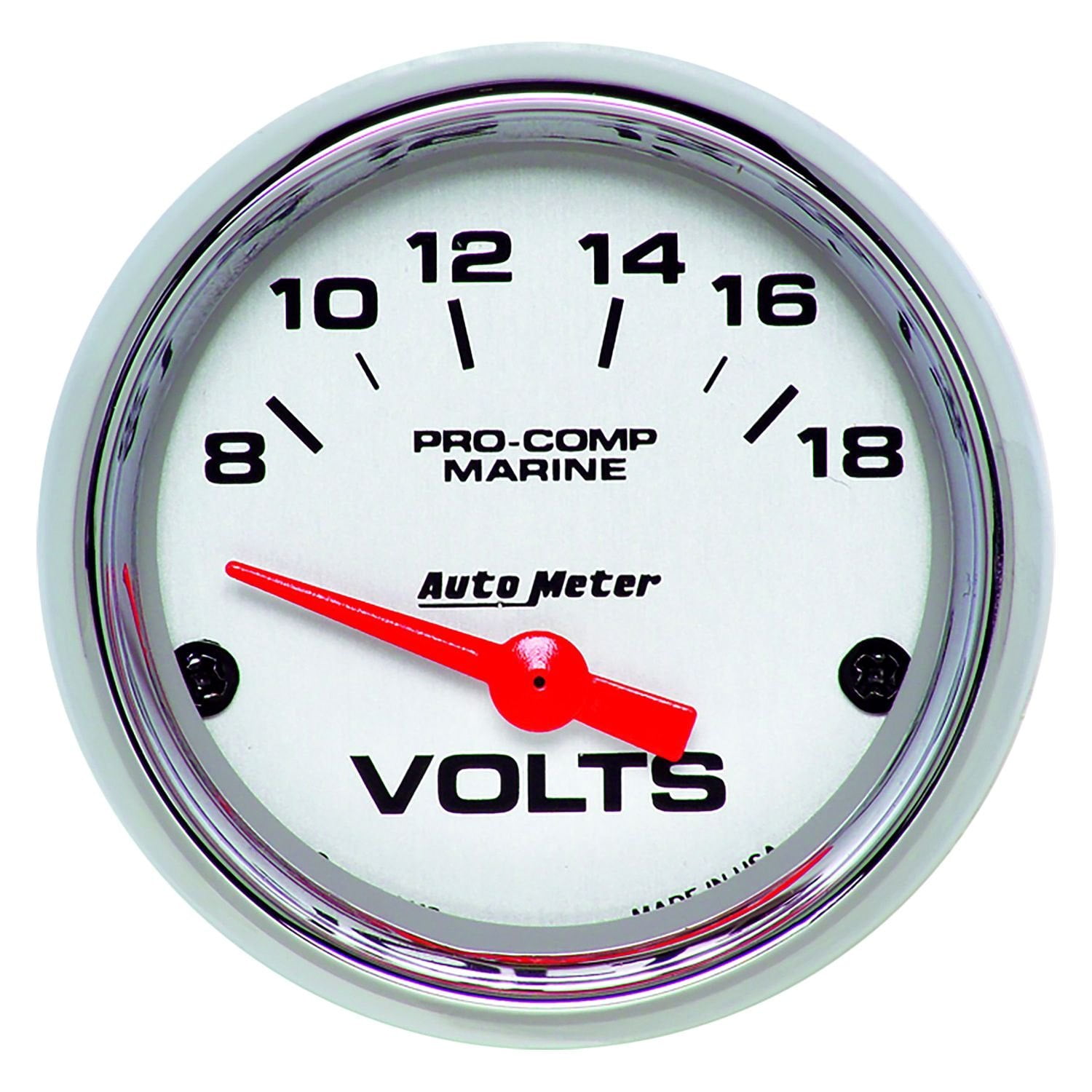 Auto Meter 20075635 Marine 2.06" Chrome InDash Mount Voltmeter